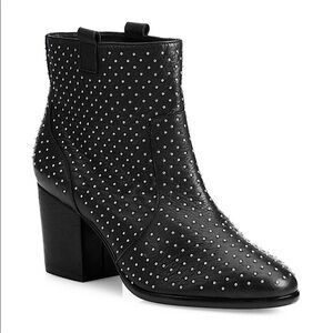 Rebecca Minkoff Silver Studded Block Heel Booties